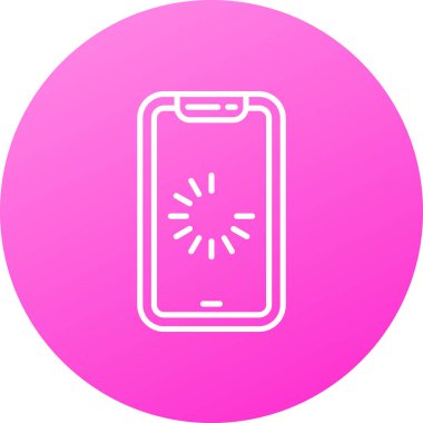 Telefon simgesi, satır vektör illüstrasyonu