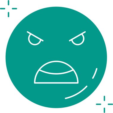 Öfkeli ifade. Basit simge