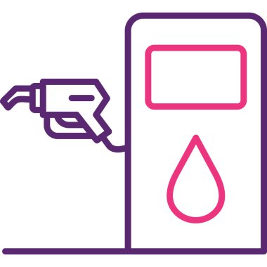 Benzin istasyonu. Basit resimleme