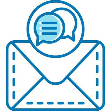 Mesaj var. Web simgesi basit illüstrasyon