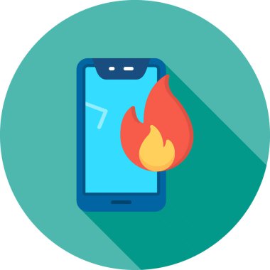 mobil ateş simgesi, vektör illüstrasyonu