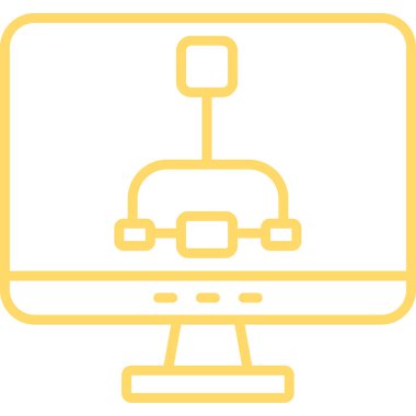 bilgisayar ekranı simgesi. Web için bilgisayar vektör simgelerinin özet çizimi