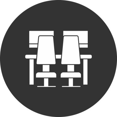 Modern b 'nin vektör illüstrasyonu sandalye ikonundan yoksun