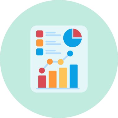 veri analizi düz vektör simgesi