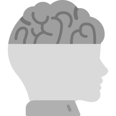 Beyin düşünme vektörü simgesi