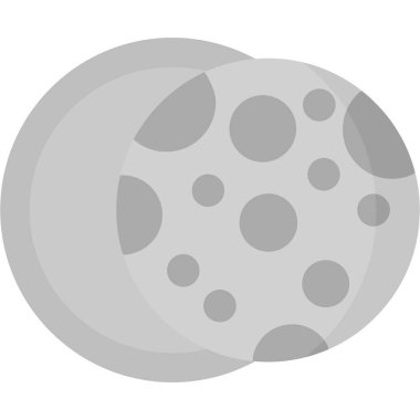 Gezegen Ay simgesi, düz vektör tasarımı.