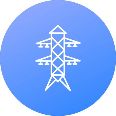 Elektrik santrali olan mavi bir simgenin vektör illüstrasyonu