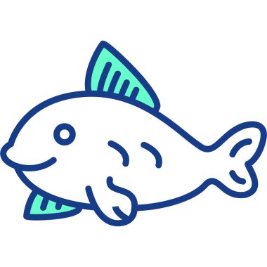 Balık. Web simgesi basit illüstrasyon
