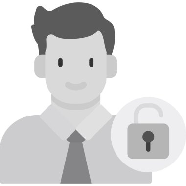 Asma kilit simgesine sahip iş adamı