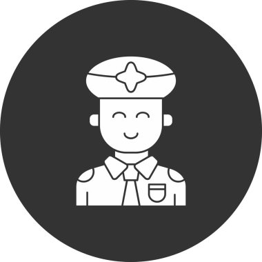 Memur simgesi vektörü web ve mobil uygulama tasarımınız için beyaz arkaplanda izole edildi, polis logosu kavramı