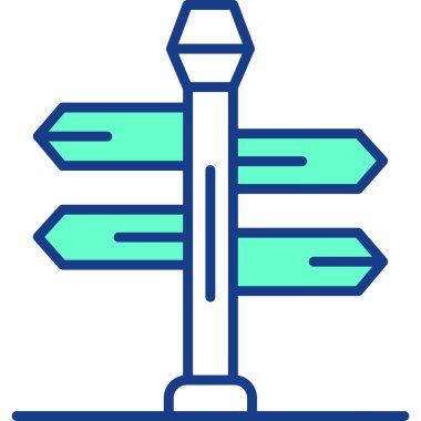 Yol simgesi. Taslak çizimi. vektör işareti