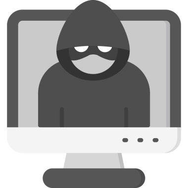 hacker simgesi, güvenlik simgesi, vektör illüstrasyonu