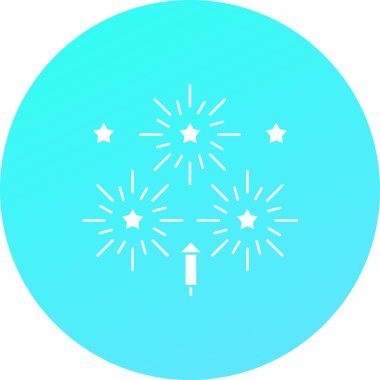 Havai fişekler. Web simgesi basit illüstrasyon