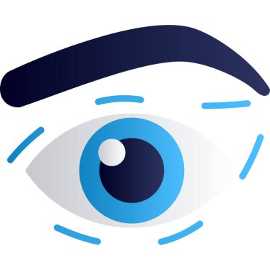 Göz vektör simgesi. beyaz arkaplanda izole edilmiş karikatür çizimi