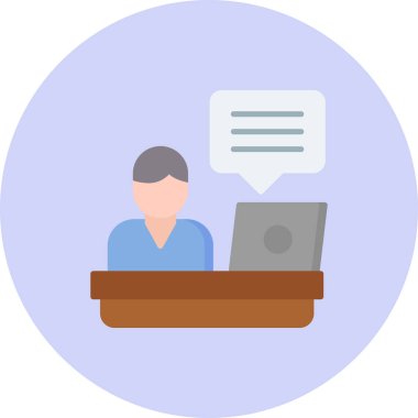 Bir insanın dizüstü bilgisayarının vektör çizimi