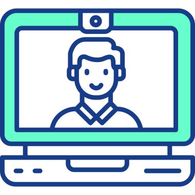 video konferans simge vektör çizim