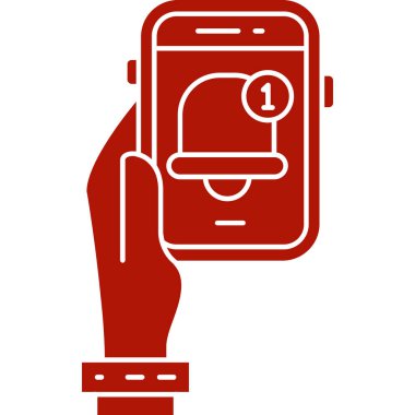 Düz bir cep telefonu simgesi. Akıllı telefon için vektör çizimi