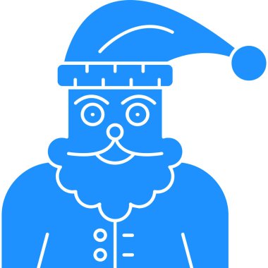 Noel Baba, sakallı, atkı takıyor.