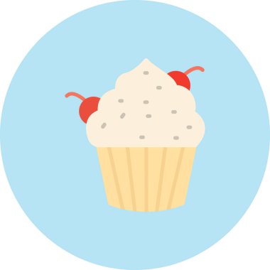 Muffin düz vektör simgesi