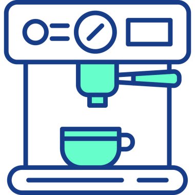 Kahve makinesi. Web simgesi basit illüstrasyon