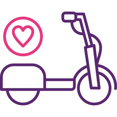 Scooter web simgesi, vektör çizim