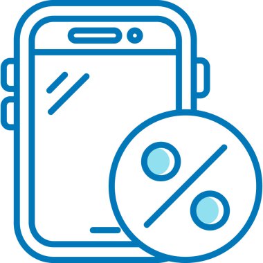 İndirim işaretli akıllı telefonun vektör çizimi