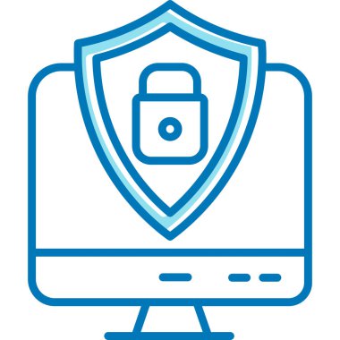 İnternet güvenlik koruma simgesi ana hat biçiminde