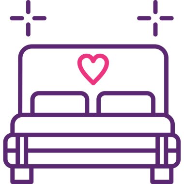 Yatak odası. Web simgesi basit illüstrasyon