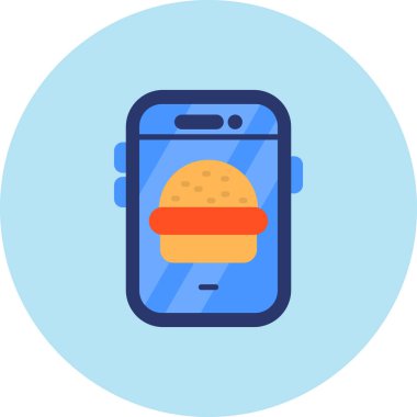 Hamburger. Web simgesi basit illüstrasyon