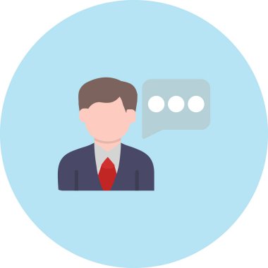 iş adamı avatar vektör çizim tasarımı ile konuşma balonu