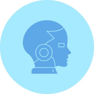 Kulaklıklı kadın. Basit tasarım