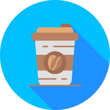 Kahve vektörü illüstrasyonlu servis kupası