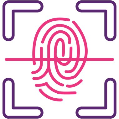 Parmak izi. Web simgesi basit illüstrasyon