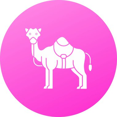 Bir devenin at ile vektör simgesi.