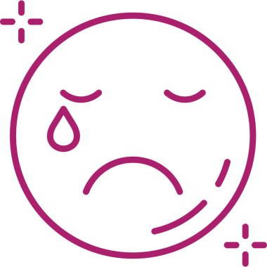 üzgün yüz simgesi simgesi dış hat biçiminde