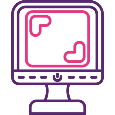 monitör izleyici simgesi, vektör illüstrasyonu beyaz arkaplanda izole edildi