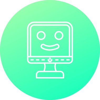 Benzersiz Robot Vektör Satırı Simgesi