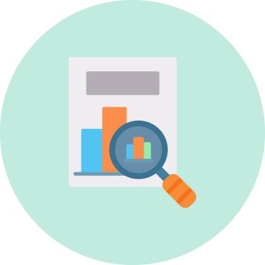 veri analizi düz renkli vektör simgesi