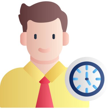 Alarmlı saat vektör illüstrasyon tasarımına sahip iş adamı