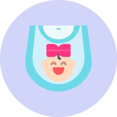 Bebek kız düz simgesi.