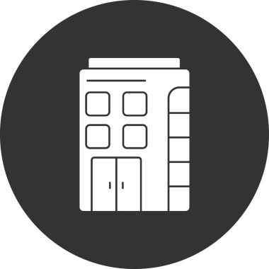 Ofis binasının vektör illüstrasyonu, ofis simgesi