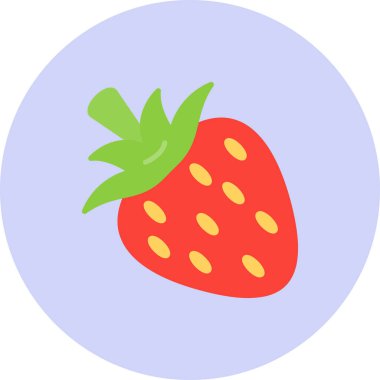 Çilekli. Web simgesi basit illüstrasyon