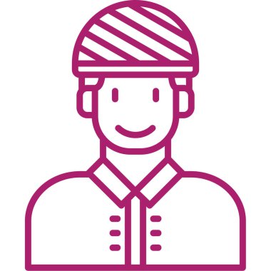 Miğfer simgesine sahip erkek bisikletçi, taslak biçimi