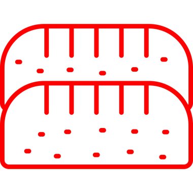 Ekmek somunu ikonu. Web için ekmek vektör simgelerinin özet çizimi