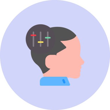 İnsan kafa simgesi vektör illüstrasyonu