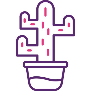 Kaktüs tenceresi ikonu. Web için kaktüs vektör simgelerinin basit çizimi