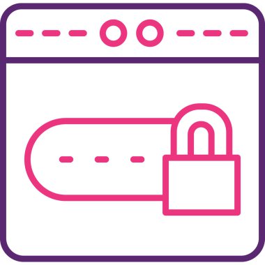 Şifre kilitli. Web simgesi basit illüstrasyon