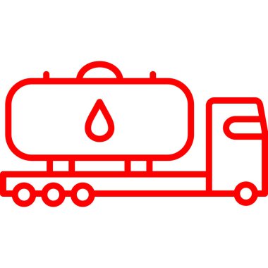 Petrol kamyonu ikonu. Ağ için petrol kamyonu vektör simgesinin basit çizimi