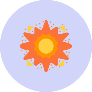 Yıldız simgesi ile güneşin vektör illüstrasyonu