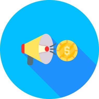 Dolar işaretli megafon. vektör illüstrasyonu